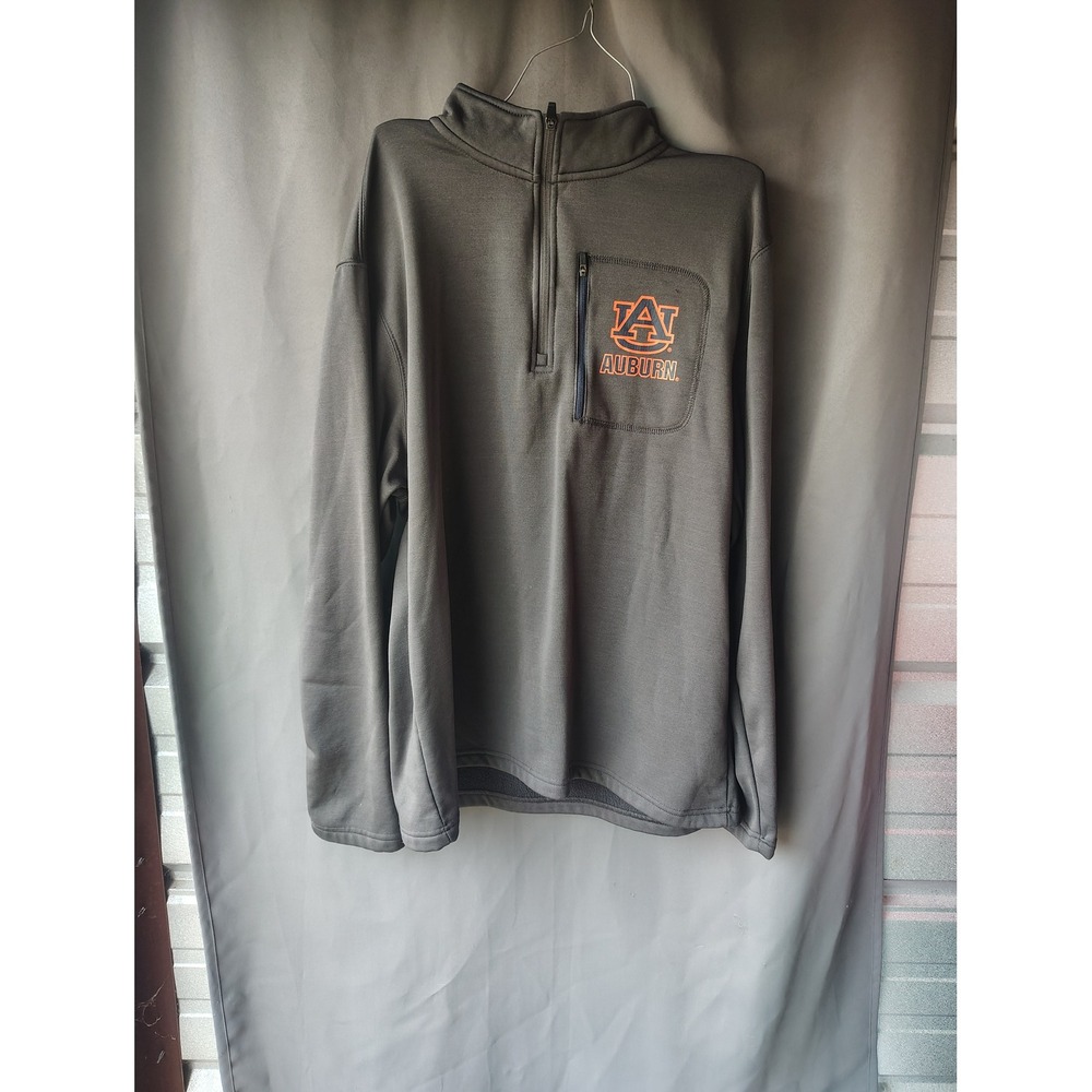 Stadium Athletics Auburn Tigers Mens Quarter Zip‎ Pullover Gray Fleece Jacket L